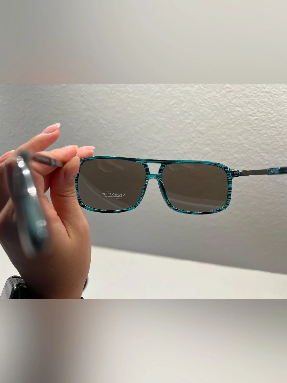 Vince Camuto Men's Teal Aviator-Style Sunglasses